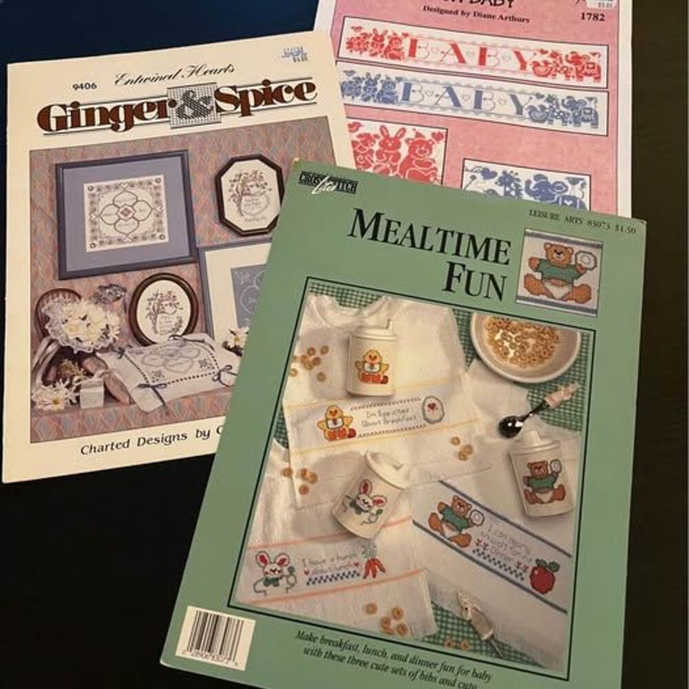 Leisure Arts, Ginger & Spice, and Imaginating Cross Stitch Pattern Booklets